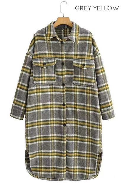 long plaid flannel jacket