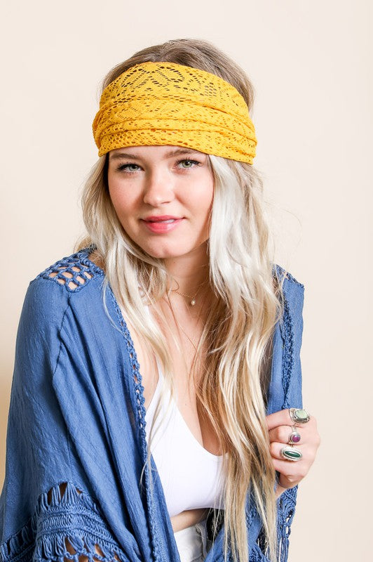 Bohemian Lace Stretch Headwrap