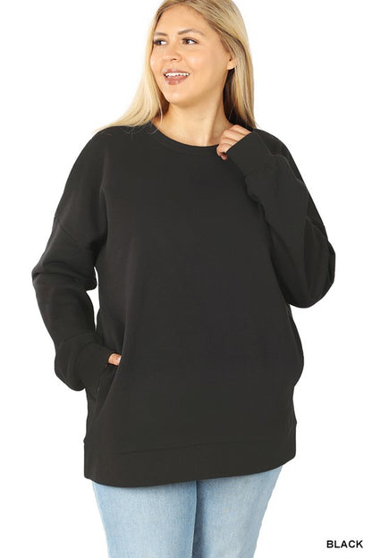 PLUS LONG SLEEVE ROUND NECK SWEATSHIRT