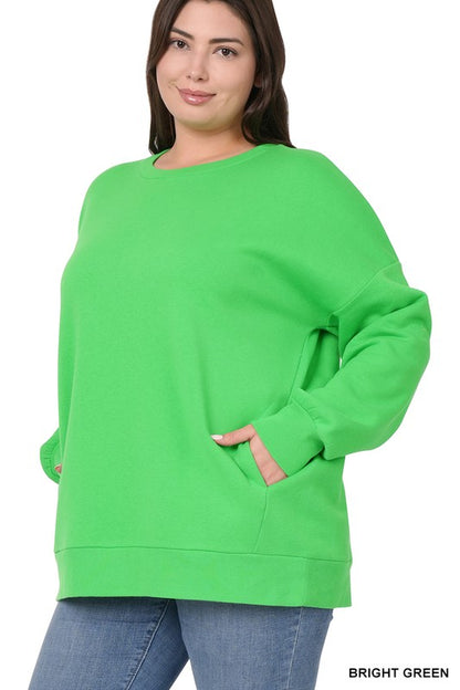 PLUS LONG SLEEVE ROUND NECK SWEATSHIRT