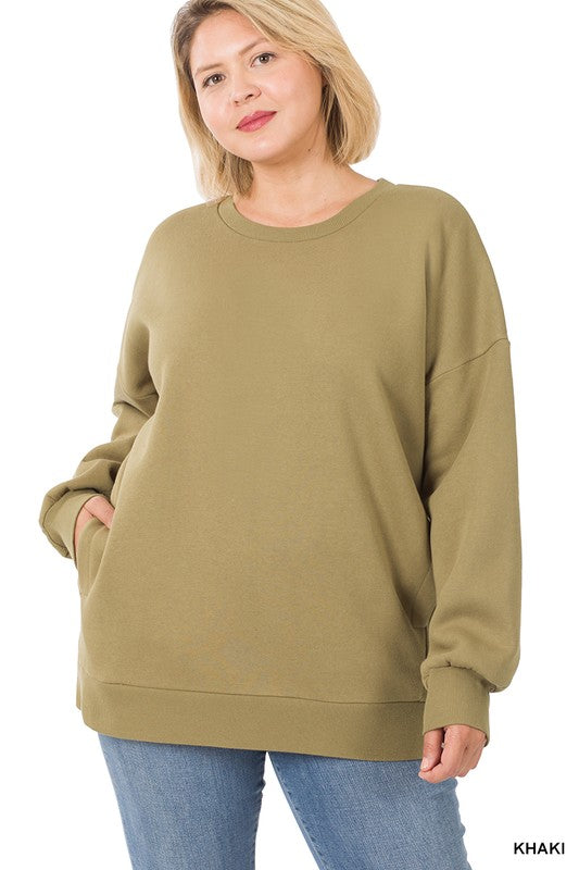 PLUS LONG SLEEVE ROUND NECK SWEATSHIRT