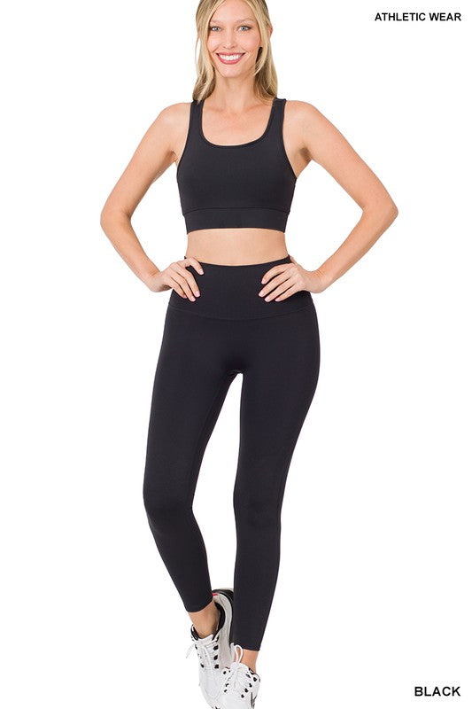 ATHLETIC RACERBACK TANK TOP & LEGGINGS SET