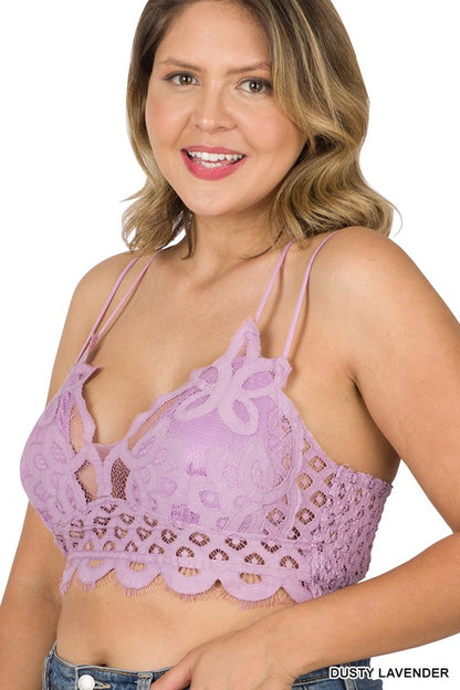 PLUS CROCHET LACE BRALETTE WITH BRA PADS