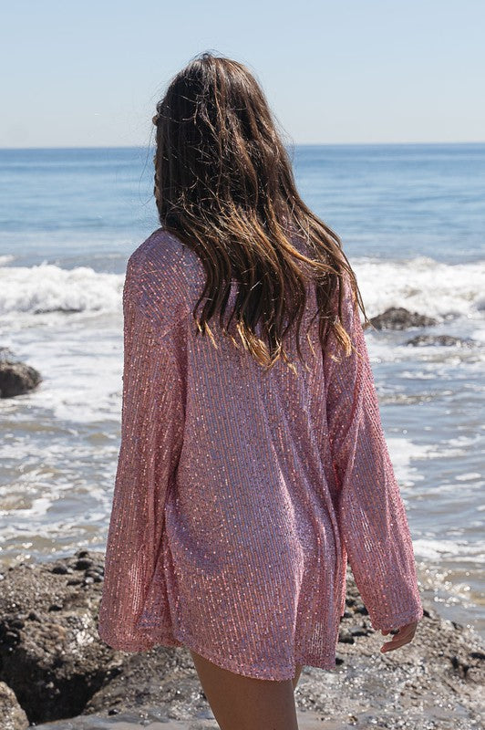 Sequin Long Sleeve Shirt