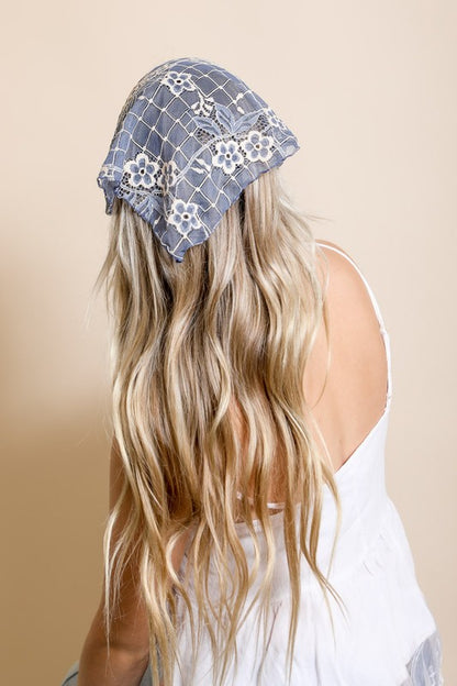 Bohemian Floral Lace Headscarf