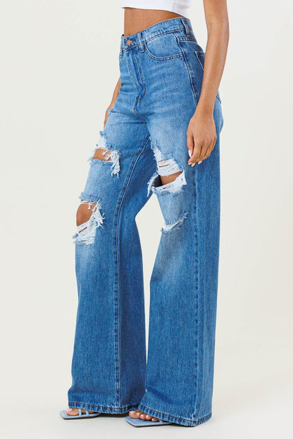 HIGH WAISTED WIDE LEG JEAN