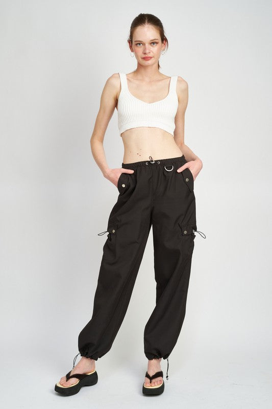 HIGH RISE CARGO PANTS