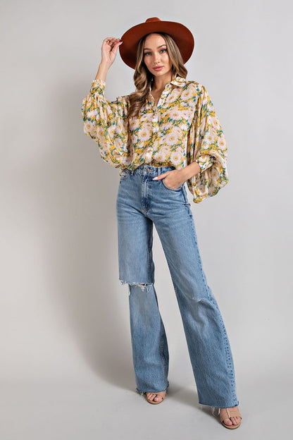 FLORAL PRINT BLOUSE TOP