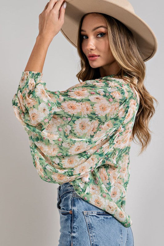 FLORAL PRINT BLOUSE TOP