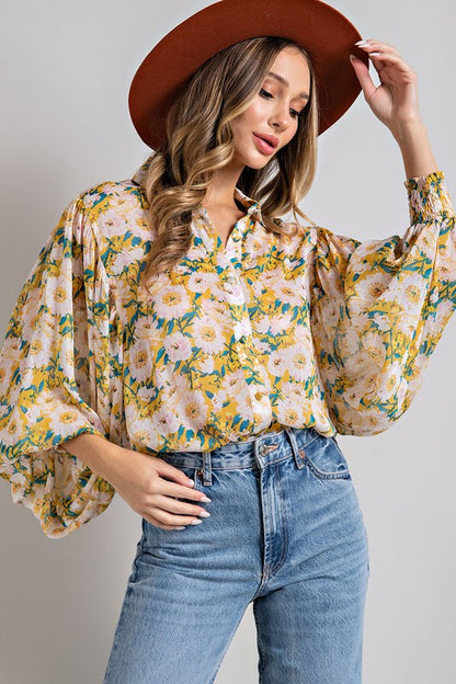 FLORAL PRINT BLOUSE TOP