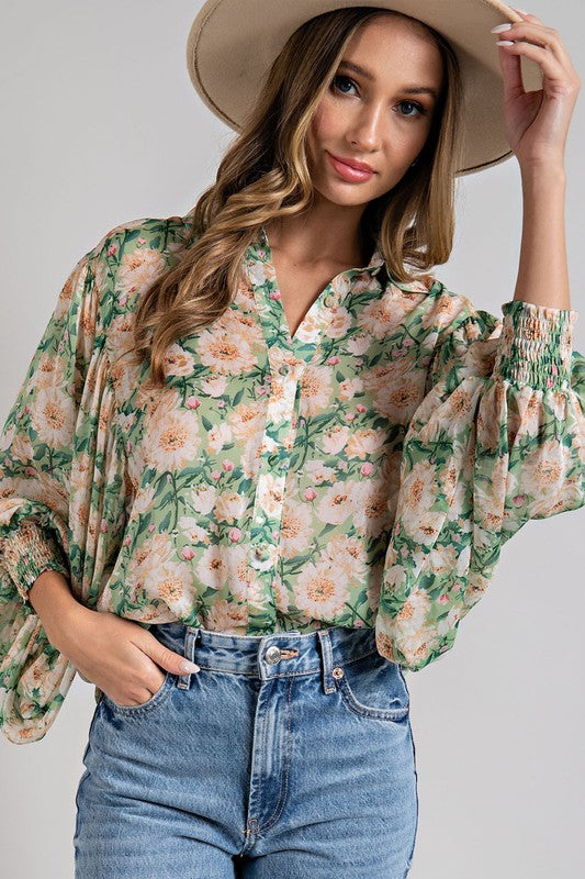 FLORAL PRINT BLOUSE TOP