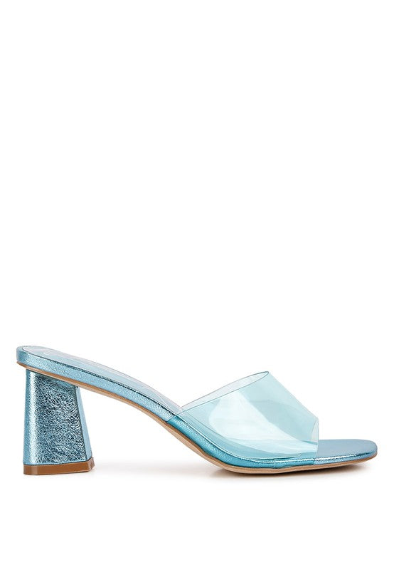 Eugnie Clear Straps Block Heeled Sandals