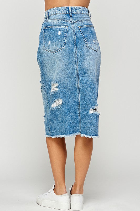 Ladies Long Denim Skirt