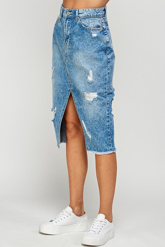 Ladies Long Denim Skirt