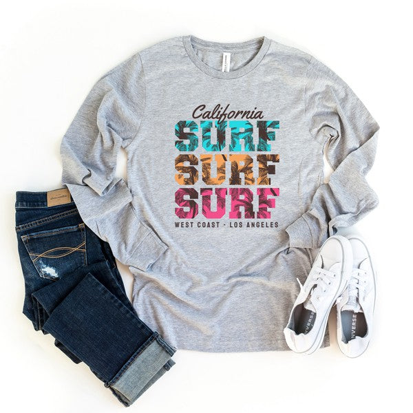 California Surf Stacked Long Sleeve Graphic Tee