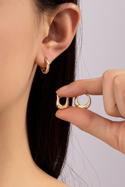 Trio stainless steel huggie hoop earrings