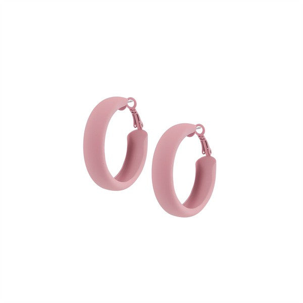 TRENDY ROUND MATT CUFF HOOP EARRING