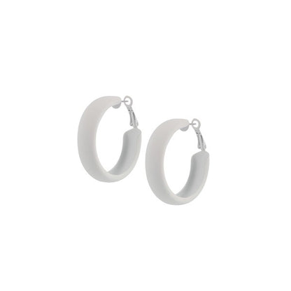 TRENDY ROUND MATT CUFF HOOP EARRING