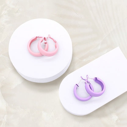 TRENDY ROUND MATT CUFF HOOP EARRING