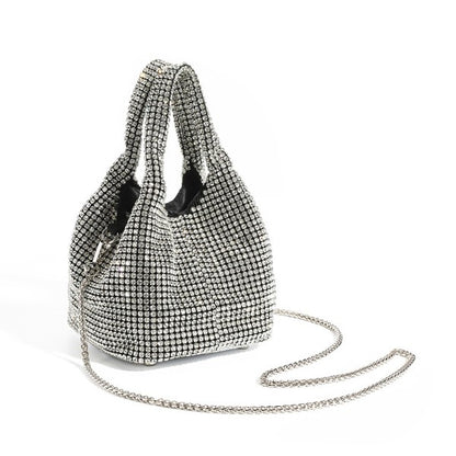 Full Diamond Bag Bucket Rhinestone Chain Purse