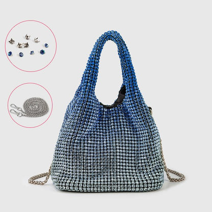 Full Diamond Bag Bucket Rhinestone Chain Purse