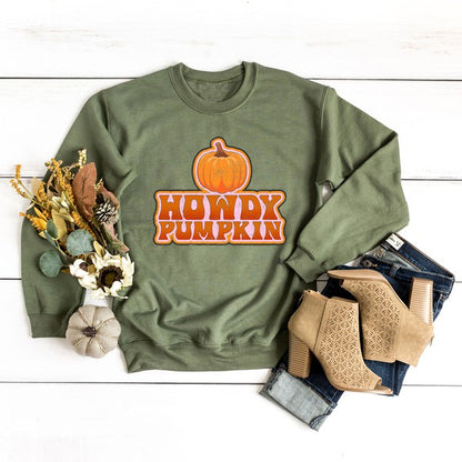 Howdy Pumpkin Stacked Graphic Sweatshirt