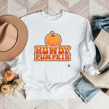 Howdy Pumpkin Stacked Graphic Sweatshirt