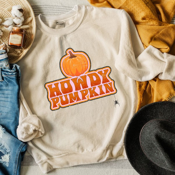 Howdy Pumpkin Stacked Graphic Sweatshirt