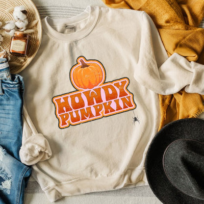 Howdy Pumpkin Stacked Graphic Sweatshirt