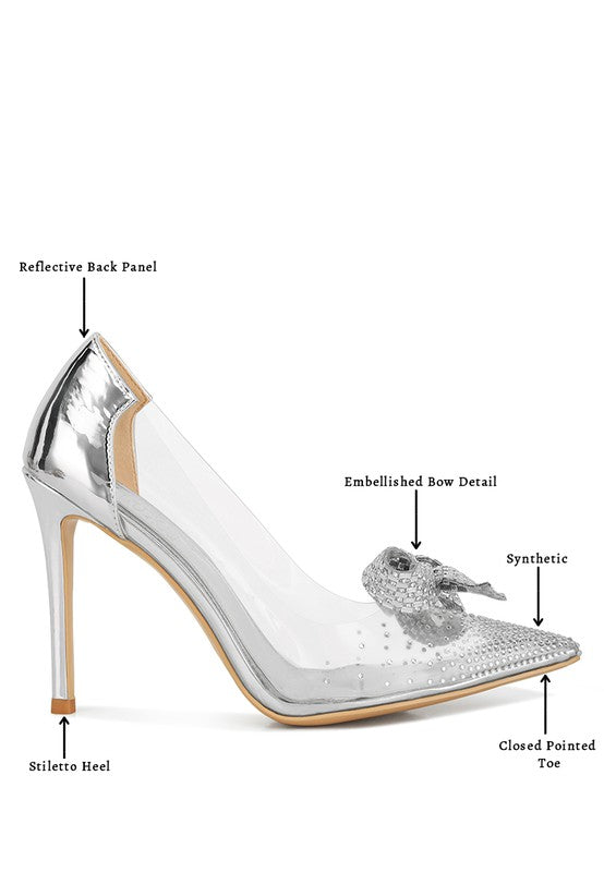 Erika Rhinestones Embellished Clear Pump Shoes