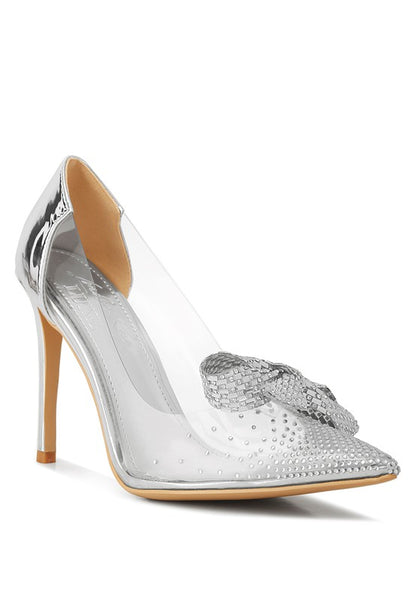 Erika Rhinestones Embellished Clear Pump Shoes