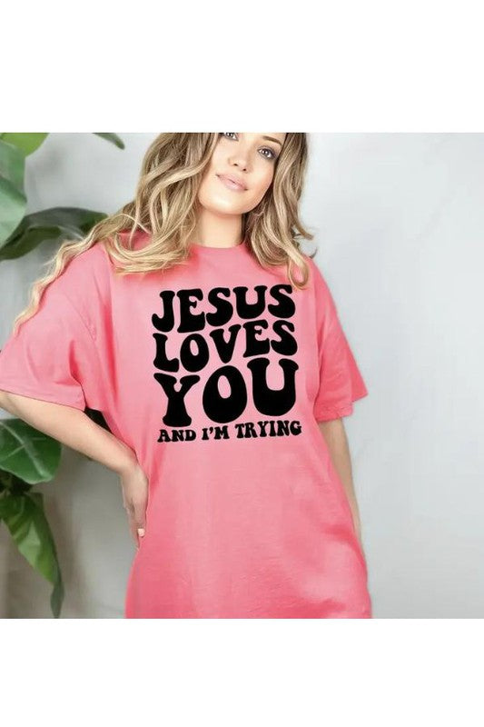 Jesus Loves You Plus Graphic Tee