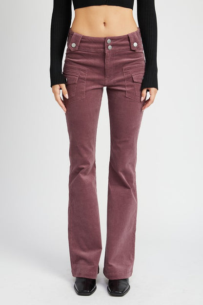 LOW RISE PANTS WITH BELL BOTTOM