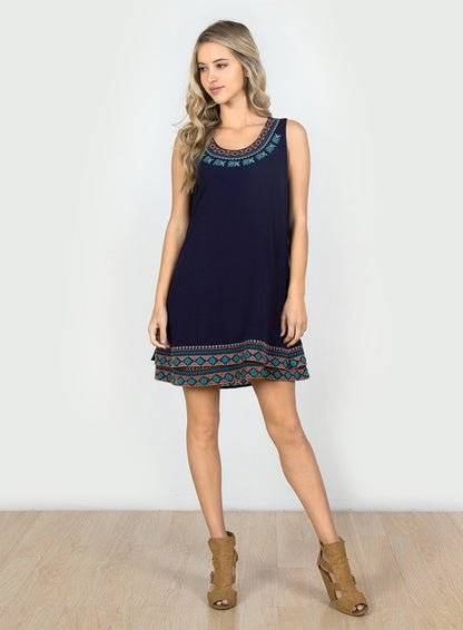 Aztec Print Tank Mini Dress