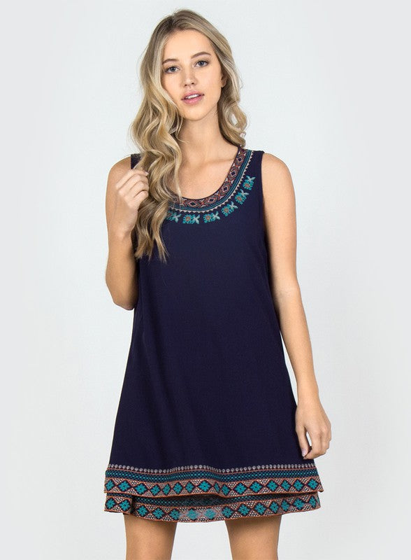 Aztec Print Tank Mini Dress