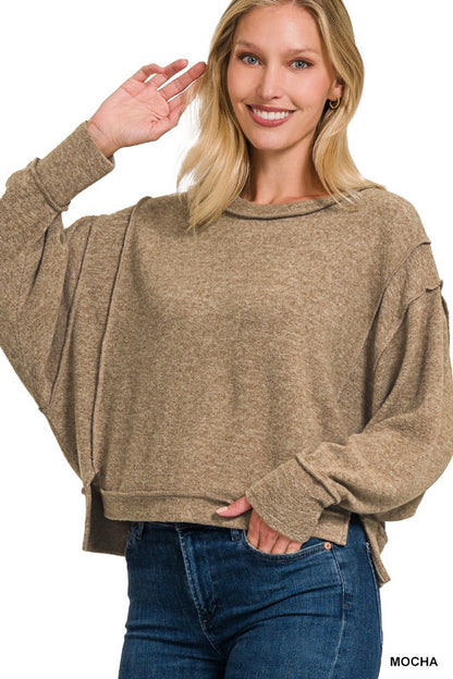 Brushed Melange Hacci Oversized Sweater