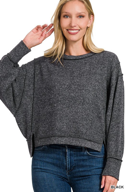 Brushed Melange Hacci Oversized Sweater