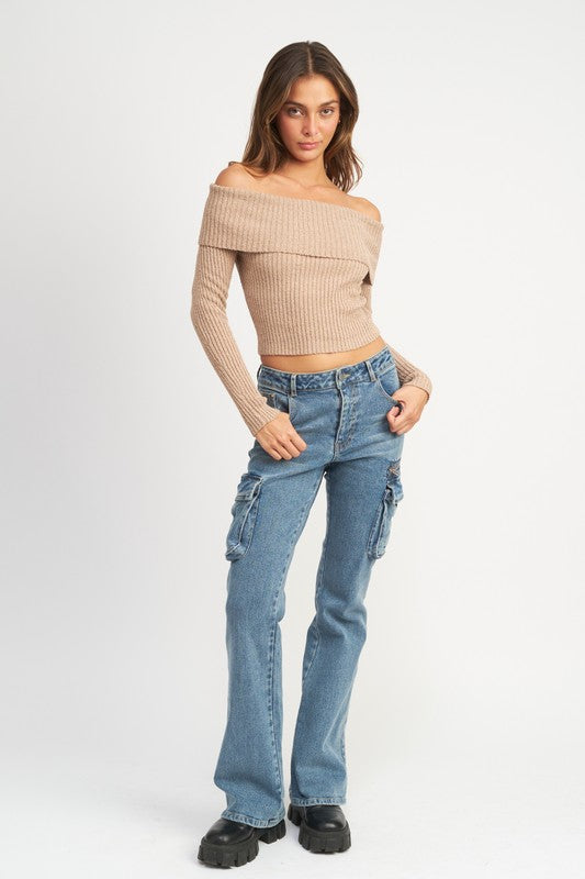 LONG SLEEVE OFF SHOULDER TOP