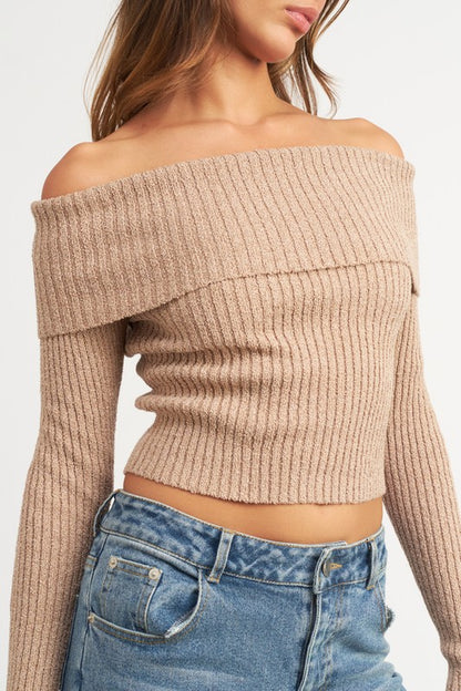 LONG SLEEVE OFF SHOULDER TOP