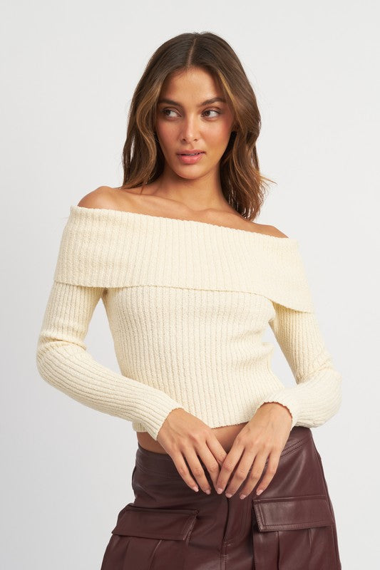 LONG SLEEVE OFF SHOULDER TOP