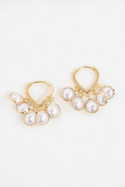 Circle Pearl Hoop Earrings
