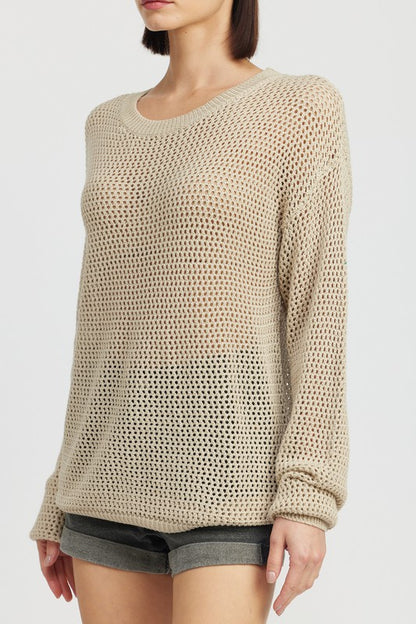 CROCHET LONG SLEEVE TOP