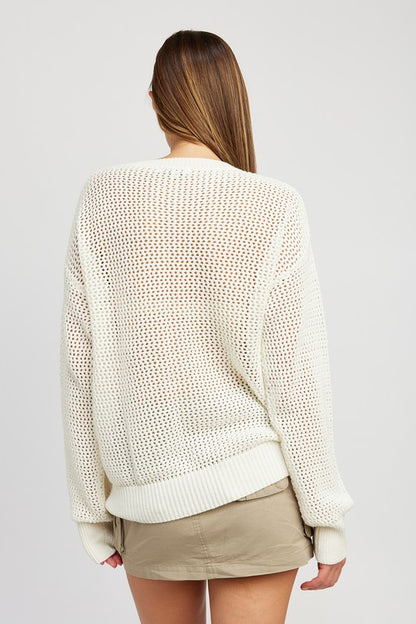 CROCHET LONG SLEEVE TOP