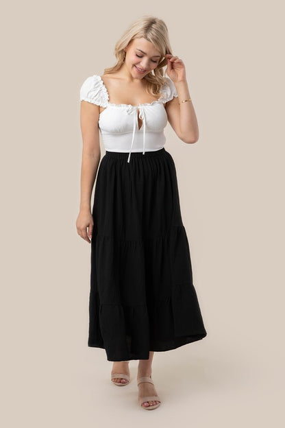 Tiered maxi skirt