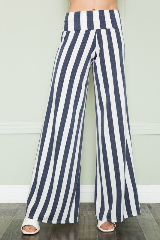 Striped High Waist Relaxed Palazzo Pants