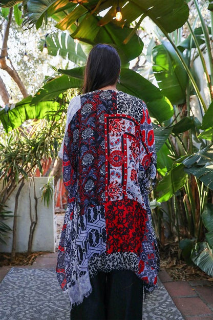 Boho Floral Patchwork Kimono