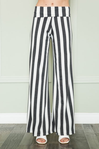 Striped High Waist Relaxed Palazzo Pants