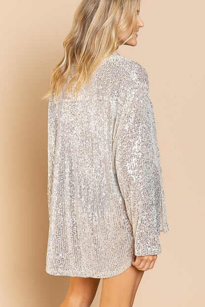 Sequin Long Sleeve Shirt