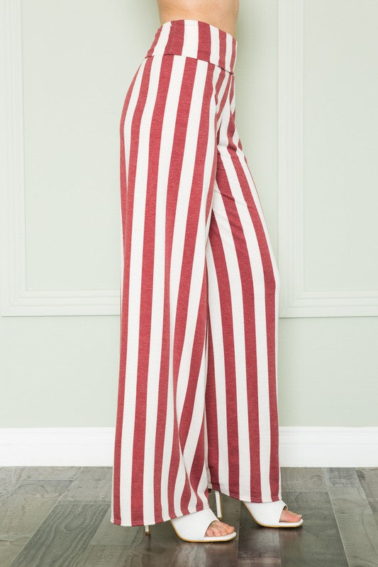 Striped High Waist Relaxed Palazzo Pants