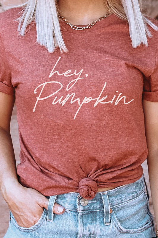 Hey Pumpkin Autumn Season Graphic Tee